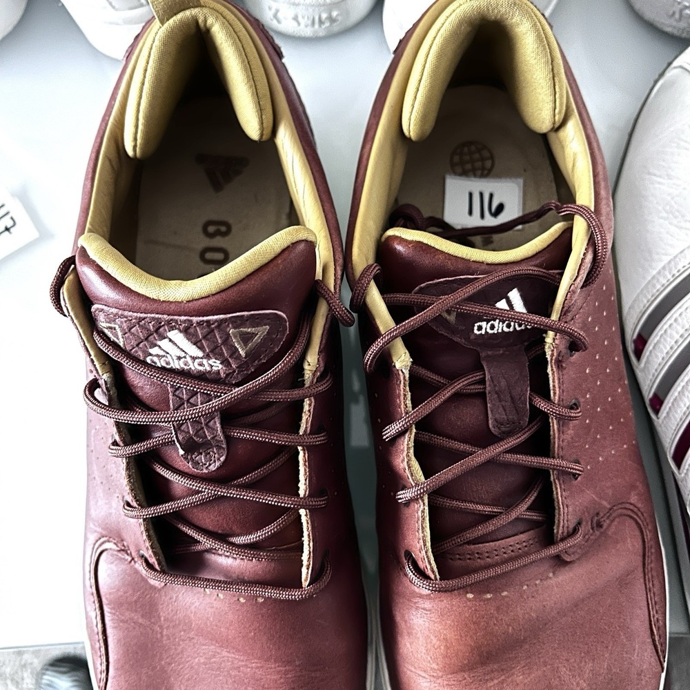 Adidas Adicross Golf Shoes Mens 12 Burgundy Leather Streetwear Casual - Picture 10 of 11